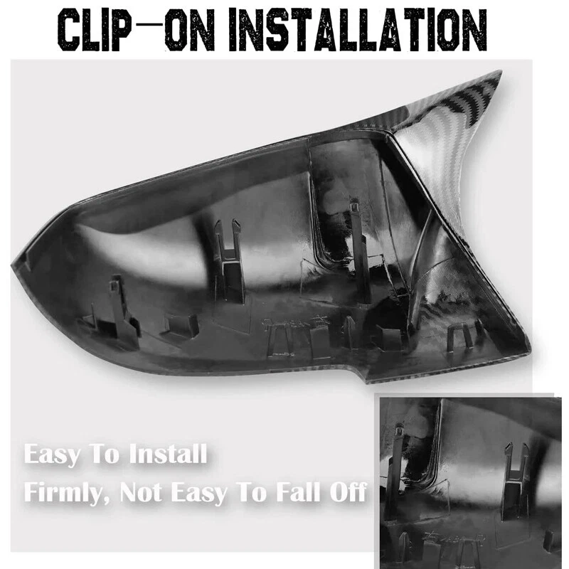 2x Carbon Black M3 Style Mirror Caps For BMW F30 F31 320i 328i 330i 335i 340i - Image 4 of 4