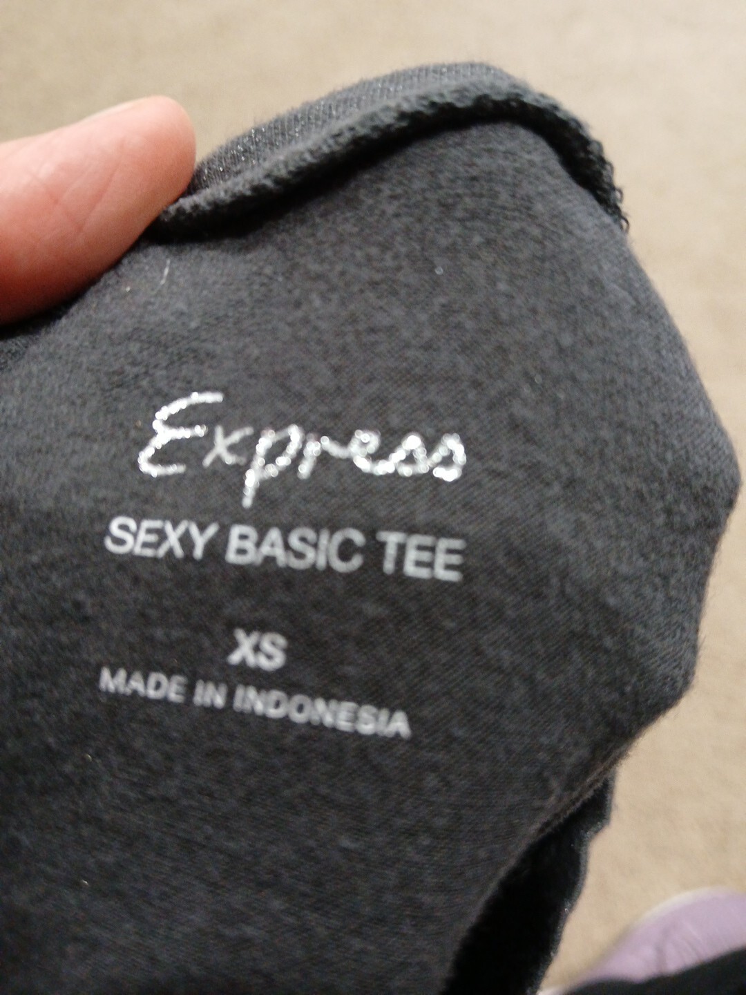 Express Sexy Basic Tee Extra Small Gray Silver Gl… - image 10