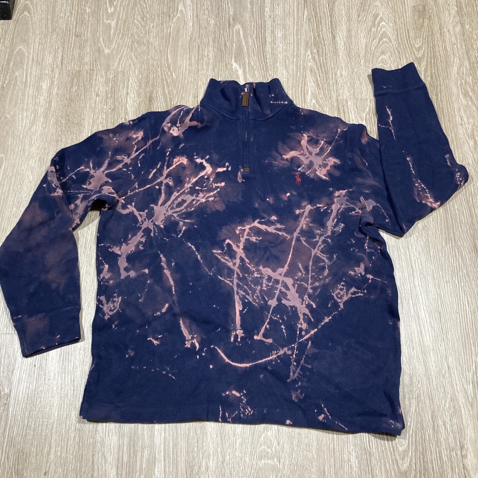 Polo Maglione L Bleach Dye Ralph Lauren Pony PRL Felpa Maglione Vite