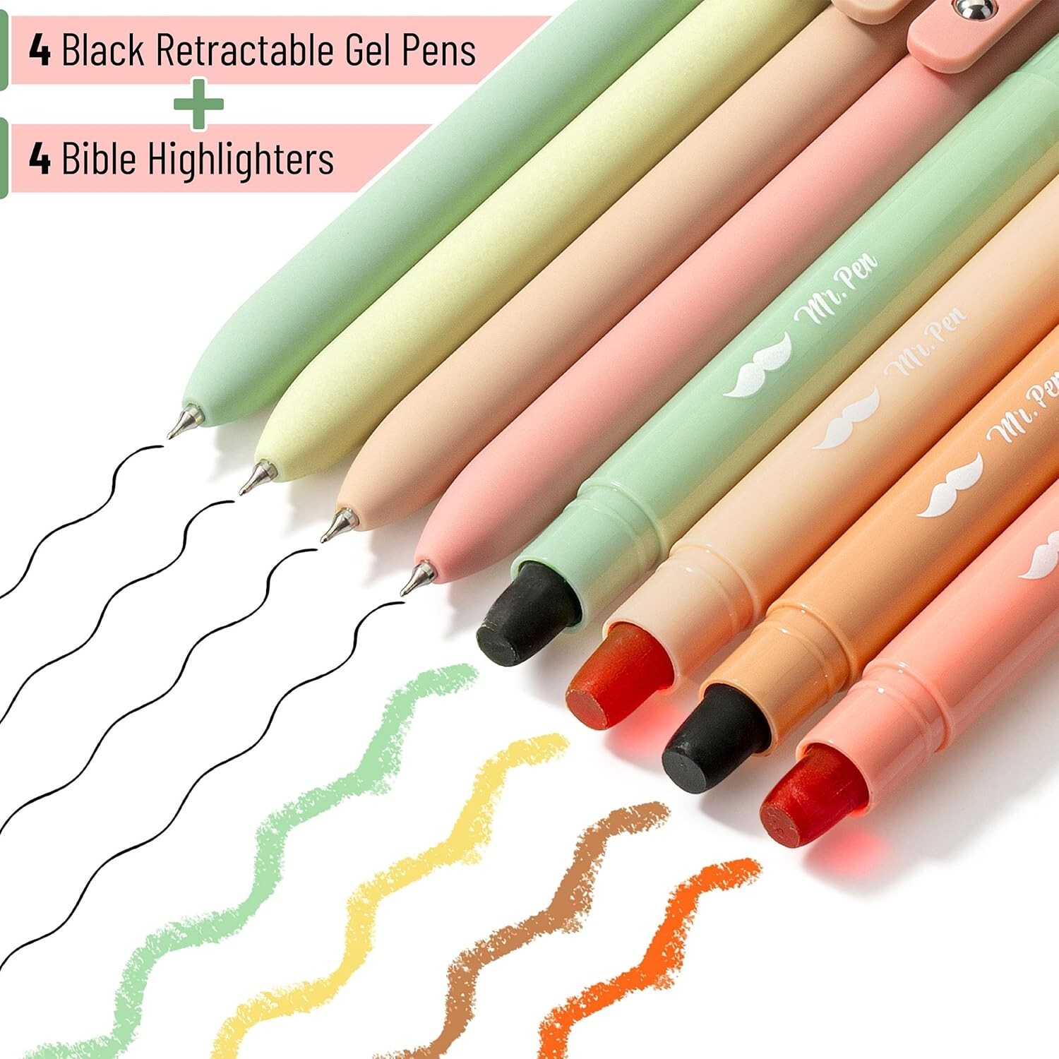 Bible Highlighters and Pens, 8 Pack, Gel Highlighters, Bible Highlighters No B-image
