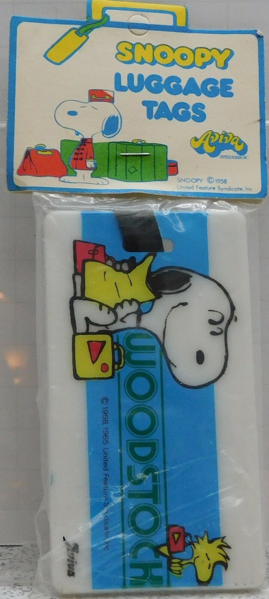 Vintage Peanuts Snoopy Aviva Luggage Tags In Original Packageing