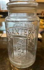 Mr. Peanut (Planters) Vintage 1981 75th  Anniversary Glass Jar with Lid