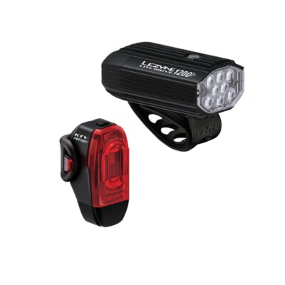 Lezyne Lite Drive 1200+ Front & KTV Drive Pro+ Fahrrad-Lichtset hinten