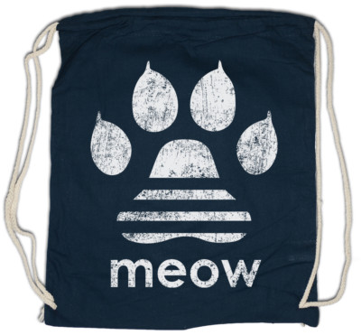 MEOW Turnbeutel Miau Paw Cat Cats Kitty Kitten Love Sign Symbol Addicted