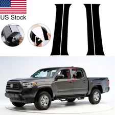 4pcs Glossy Black Pillar Post Door Window Cover Trim For 2016-2023 Toyota Tacoma