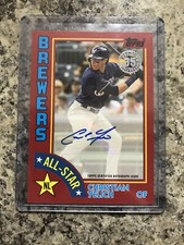 2019 Christian Yelich Topps Series 2 1984 Anniversary Red Auto 1/25 First Print