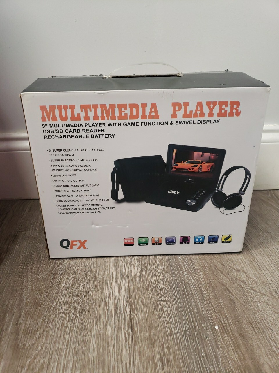 9' Dvd Tv / Audio And Game Usb/sd Card Reader With Movies