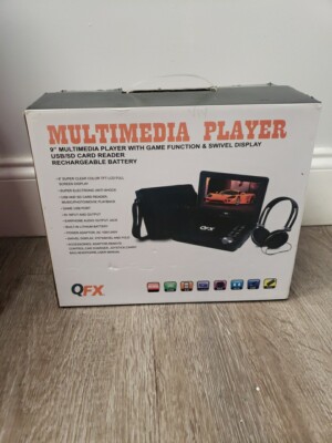QFX MULTIMEDIA Player 9' DVD TV / Audio AND GAME USB/SD CARD Reader With Movies