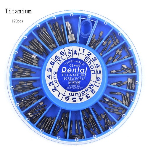 120 Pcs Dental Screw Post Titanium/Gold/Steel Plated Conical Root Canal Pins - Picture 12 of 33