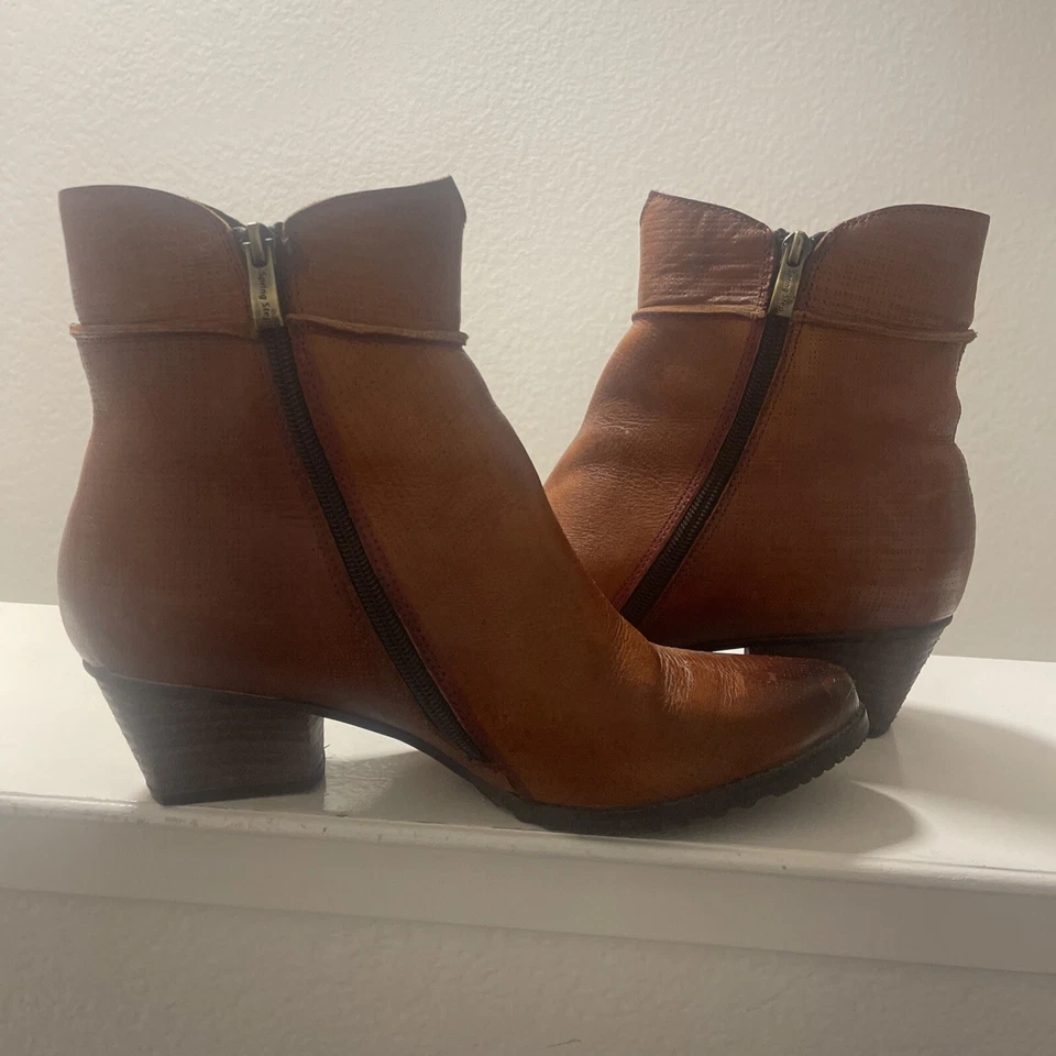 Spring Step Louella Botines Cuero Marrón Euro 39 Con Flor En Cuero Foto 4 de 4