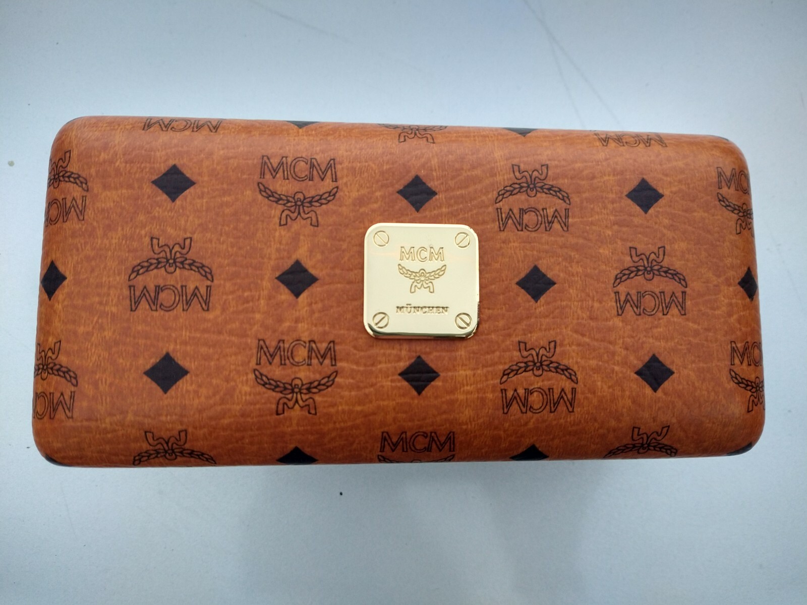 MCM Large Tan Hardshell Glasses Case - image 1