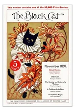 The Black Cat November 1897 Vintage Poster – Art Nouveau Cat Illustration, Print