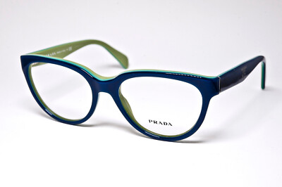 Prada VPR10P OAB-1O1 Blue on Green size 52/17/140 Made Italy Eyeglasses