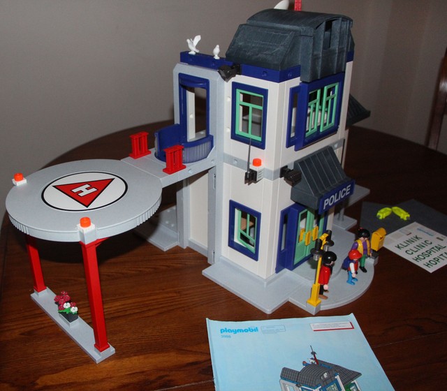 playmobil police station with alarm system