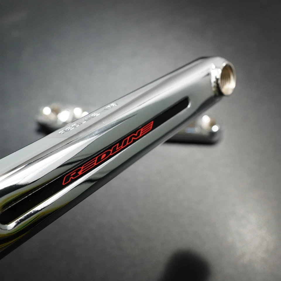 REDLINE FLIGHT Cranks BMX Bike Crank Arms 175mm 3-piece Cranks Chrome Old School - Image 3 of 4