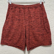 Lululemon Shorts Mens Orange Pace Breaker Linerless Performance Gym Active Sz XL