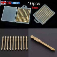 10Pcs 6mm Spear Head Ceramic Porcelain Marble Tungsten Drill Bit Glass Tile UK