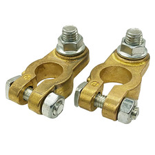 1 Pair Brass Battery Terminal Connector Clamp Set For Marine Car Boat RV Vehicle
