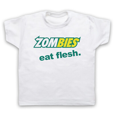 ZOMBIES ESSEN FLEISCH LUSTIGE PARODIE SANDWICH SPRUCH WITZ KINDER KINDER T-SHIRT