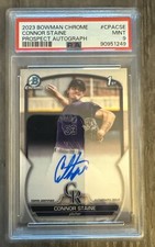 2023 1st Bowman Chrome Prospect Colorado Rockies Connor Staine Auto PSA 9