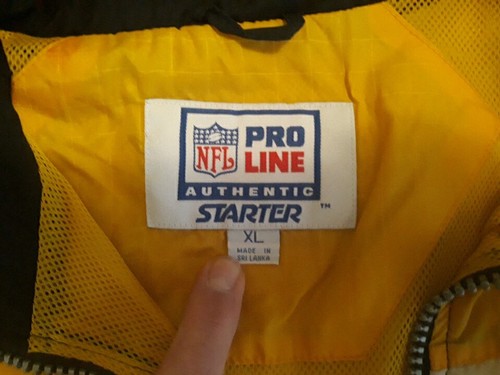 Vintage Starter Pro Line Authentic NFL Steelers Hooded Windbreaker Jacket Sz XL - Picture 2 of 13