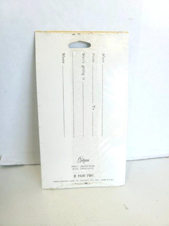 Juego De 8 Invitaciones De Fiesta Floral Primavera Gibson Años 60 De Colección con Sobres Nuevo de Lote Antiguo Foto 3 de 3