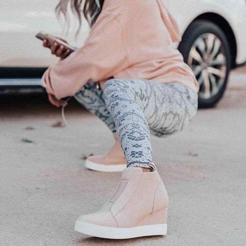 blush sneaker wedges