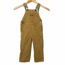 OshKosh B gosh Toddler 2T Brown Corduroy Vestbak Overalls Lined Bib Carpenter