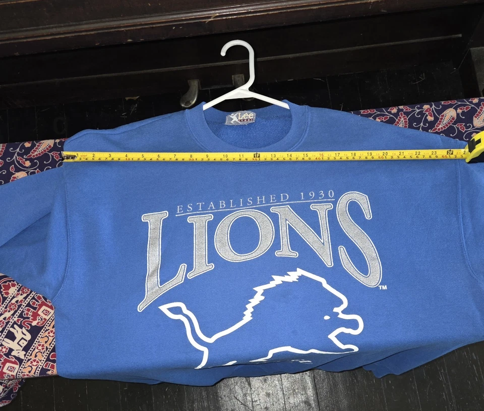 Moletom Lee Sport Detroit Lions vintage futebol gola redonda tamanho XL - Imagem 4 de 4