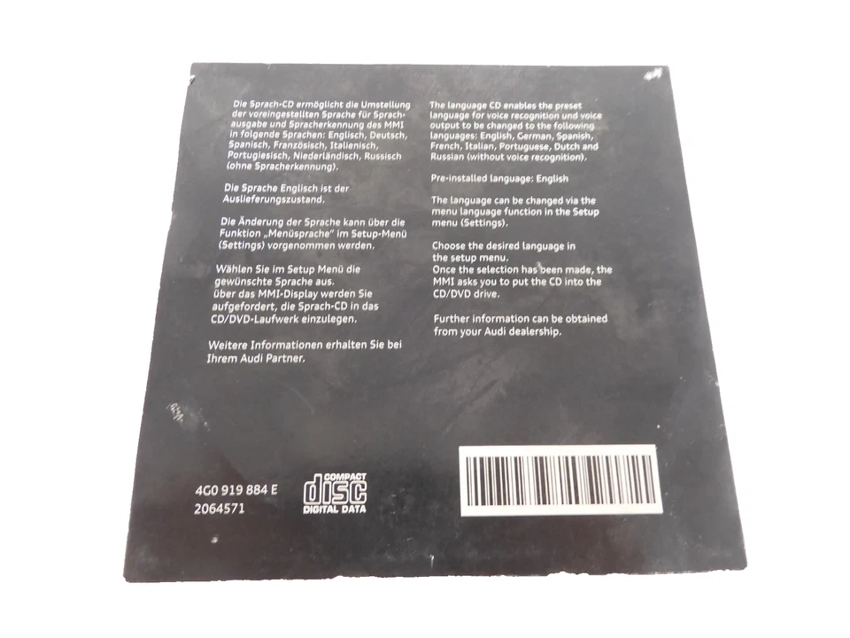 (C42) 4G0919884E Orig. AUDI Sprach-CD für MMI Radio (plus) und MMI Navigation - Bild 2 von 2