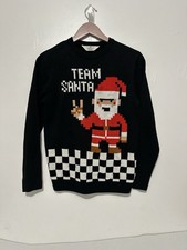Black Ugly Sweater  Santa  s Team  by H M L 14/16