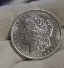 1883 US Morgan Silver Dollar $1 AU+ (Cleaned)