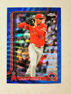 Ryan Johnson 2025 Topps Chrome RC BLUE Wave REFRACTOR 058/150 Angels #USC116 z14