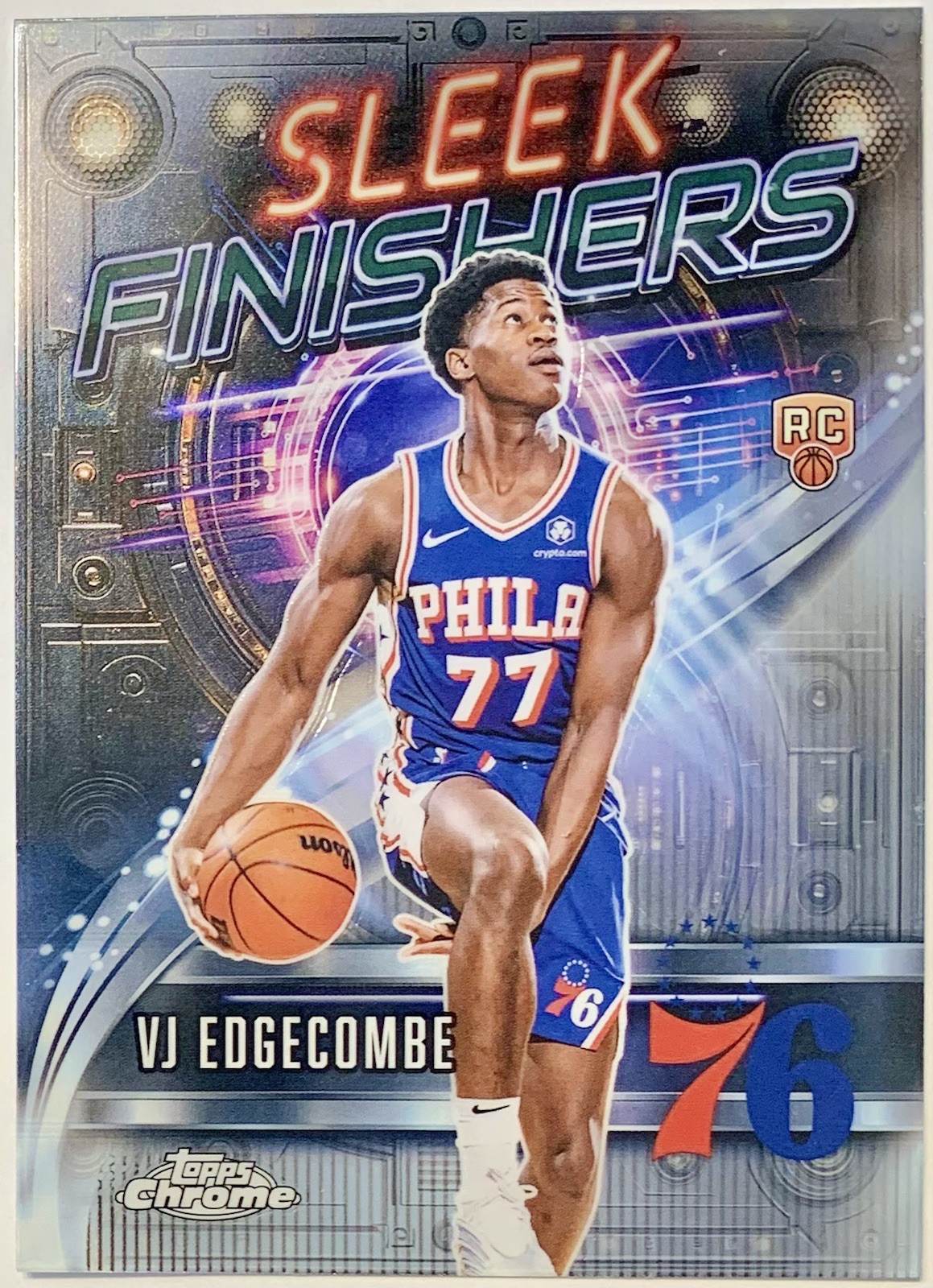 VJ Edgecombe 2025-26 Topps Chrome Sleek Finishers #SF-23 Rookie Philly 76ers 🔥