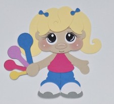 Baking Girl Blonde Hair. Scrapbook, Card Making Paper Piecing