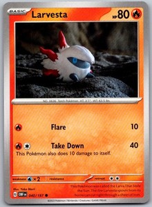 Larvesta 040/197 Common Obsidian Flames Yuka Morii