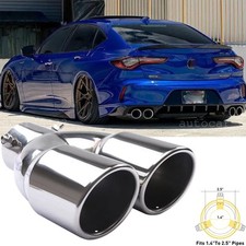 For 15-25 Acura Tlx 2.5 Inlet Rear Car Dual Exhaust Muffler Tip Tail Pipe Steel