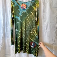 Jayli Women Sz L Dress Grateful Dead Steal Your Face Tie Dye Hippie Deadhead NWT