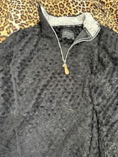 Simply Southern Black Fleece 1/4 Zip Mock Neck Sweatshirt Women's M