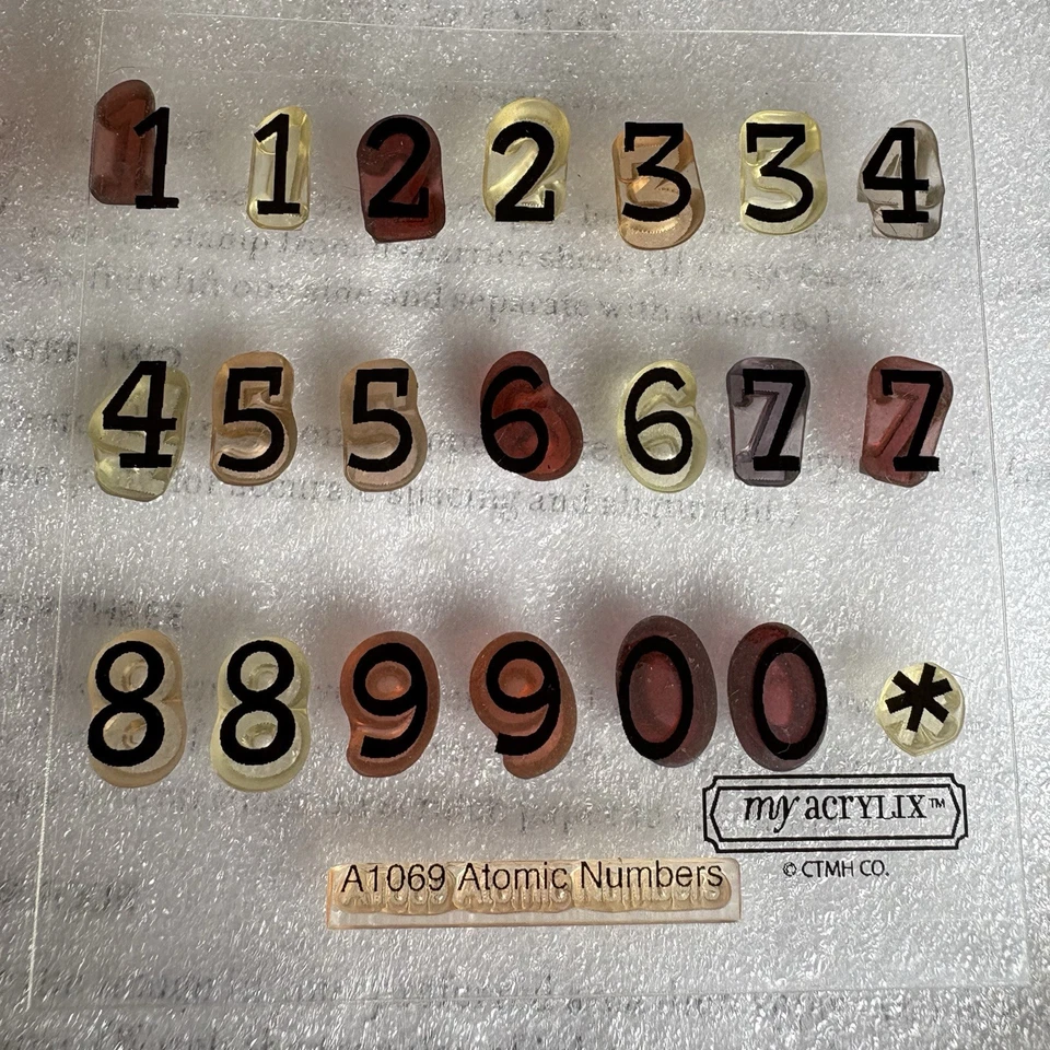 Lote de 6 estampillas de letras y números del alfabeto CTMH acrílicos cerca de mi corazón Foto 3 de 4