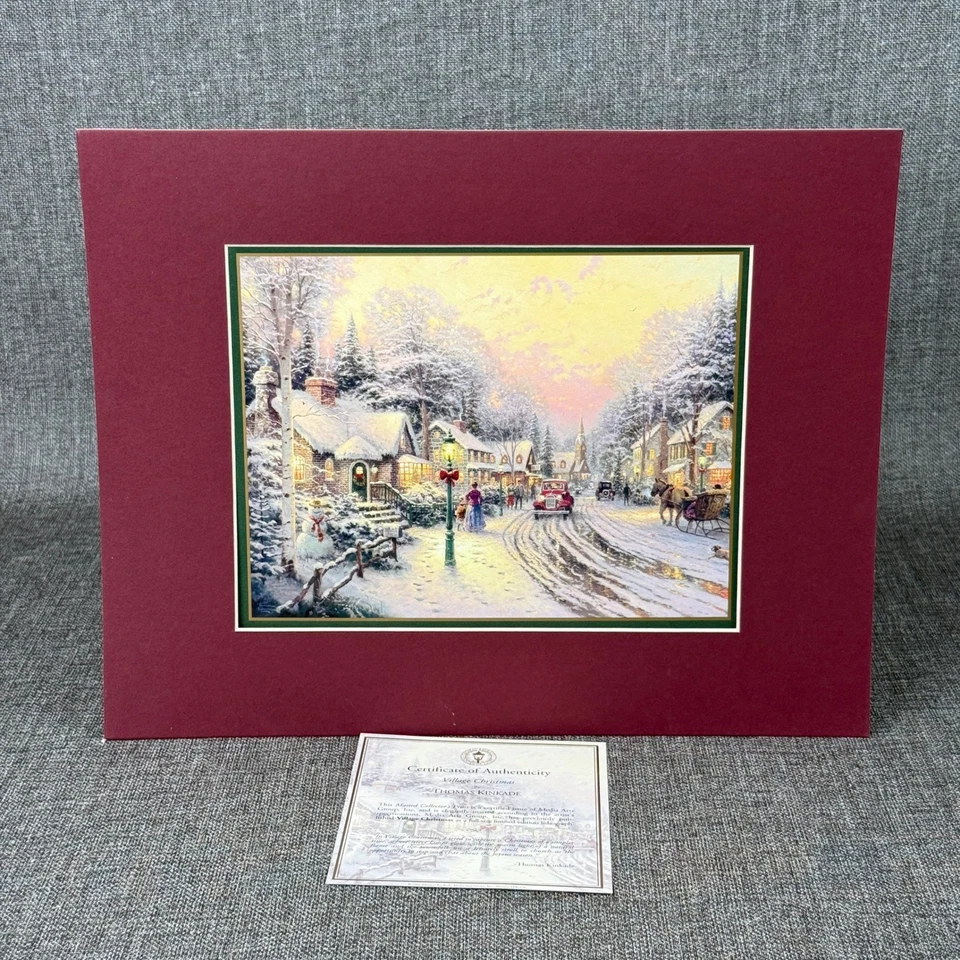 Thomas Kinkade Village Christmas Matted Print Certificate Of Authenticity - Image 2 of 4
