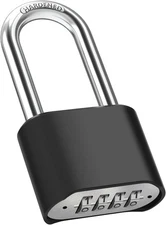 2.5in Long Shackle Combination Lock, Diyife Large Outdoor Black,