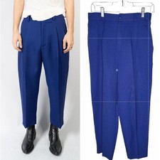 Vintage 90's Womans 6 High Waist Tapered Dress Pants Pleated Cropped Cobalt Blue