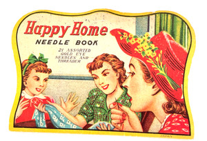 Happy Home Vintage Antique Promotional Sewing Needle Book Advertising Card