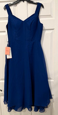 JJ's House Size 10 Navy Blue Chiffon Sleeveless Bridesmaid Dress 100 Polyester