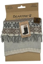 BEARPAW Jacquard Fringe Boot Topper Multi White