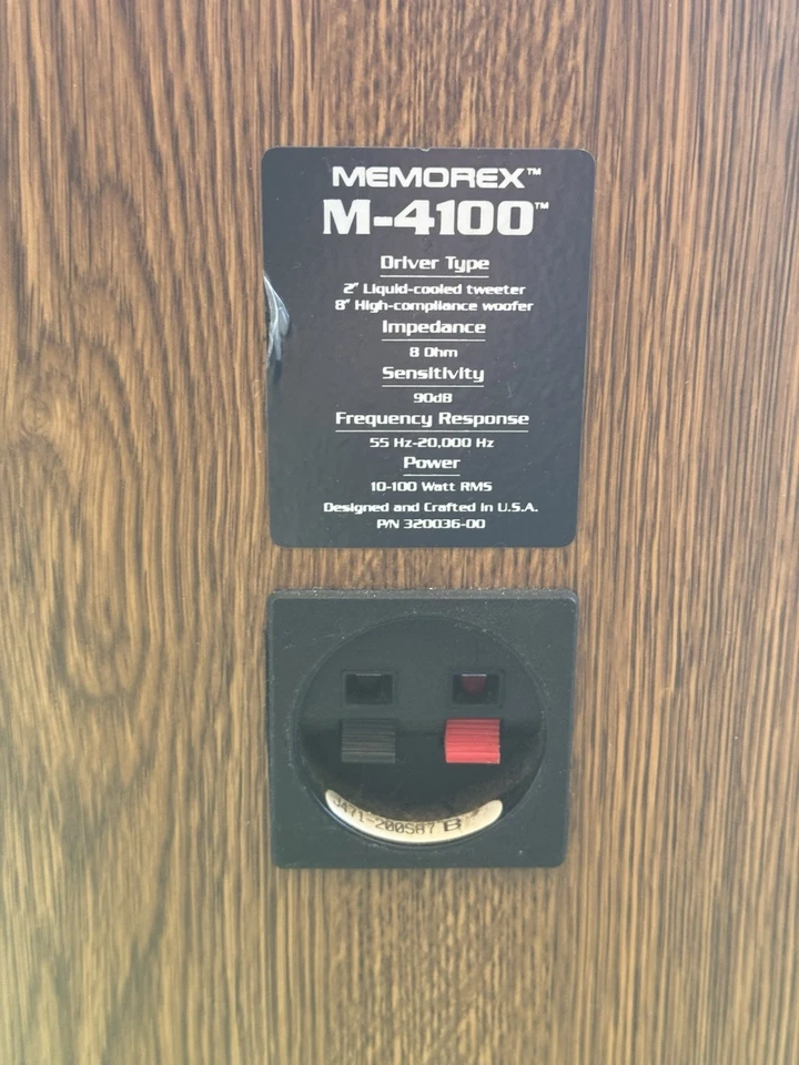 Memorex M-4100 Alto-falantes Vintage 8” Woofer 2” Tweeter 8 Ohm Par de Madeira - Imagem 2 de 4