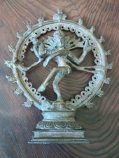 Antique Bronze Dancing Shiva Nataraja Sculpture Good Old Patina