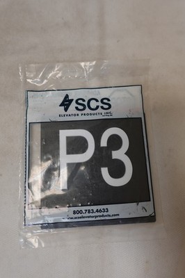 SCS Products Elevator Jamb Plate Sign with Raised Floor Number and Braille P3