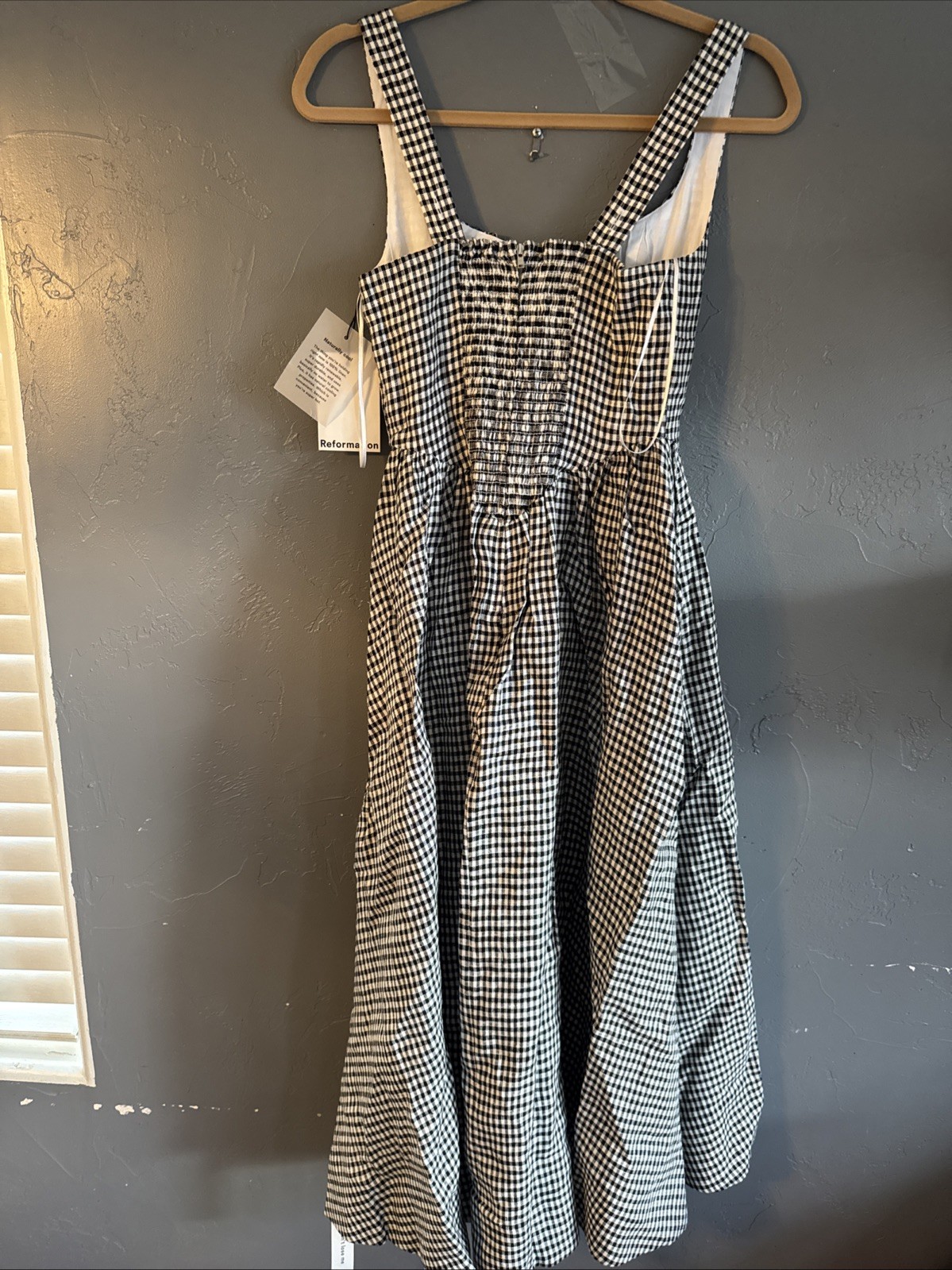 Reformation Balia Linen Dress Remy Check Size 0 Sleeveless Maxi Drop Waist New image 9